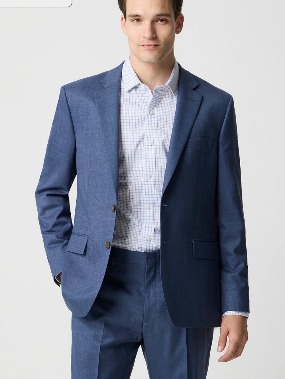 J Crew Classic-fit Thompson worsted wool suit jacket CF873 Size 46R Marina Blue